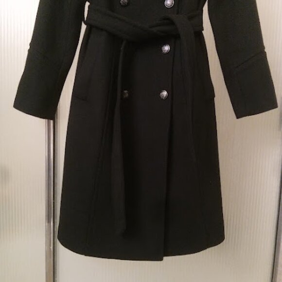 VINCE CAMUTO | Double Breasted Wool Blend Belted Heavy Trench Coat Winter Jacket - Picture 6 of 16